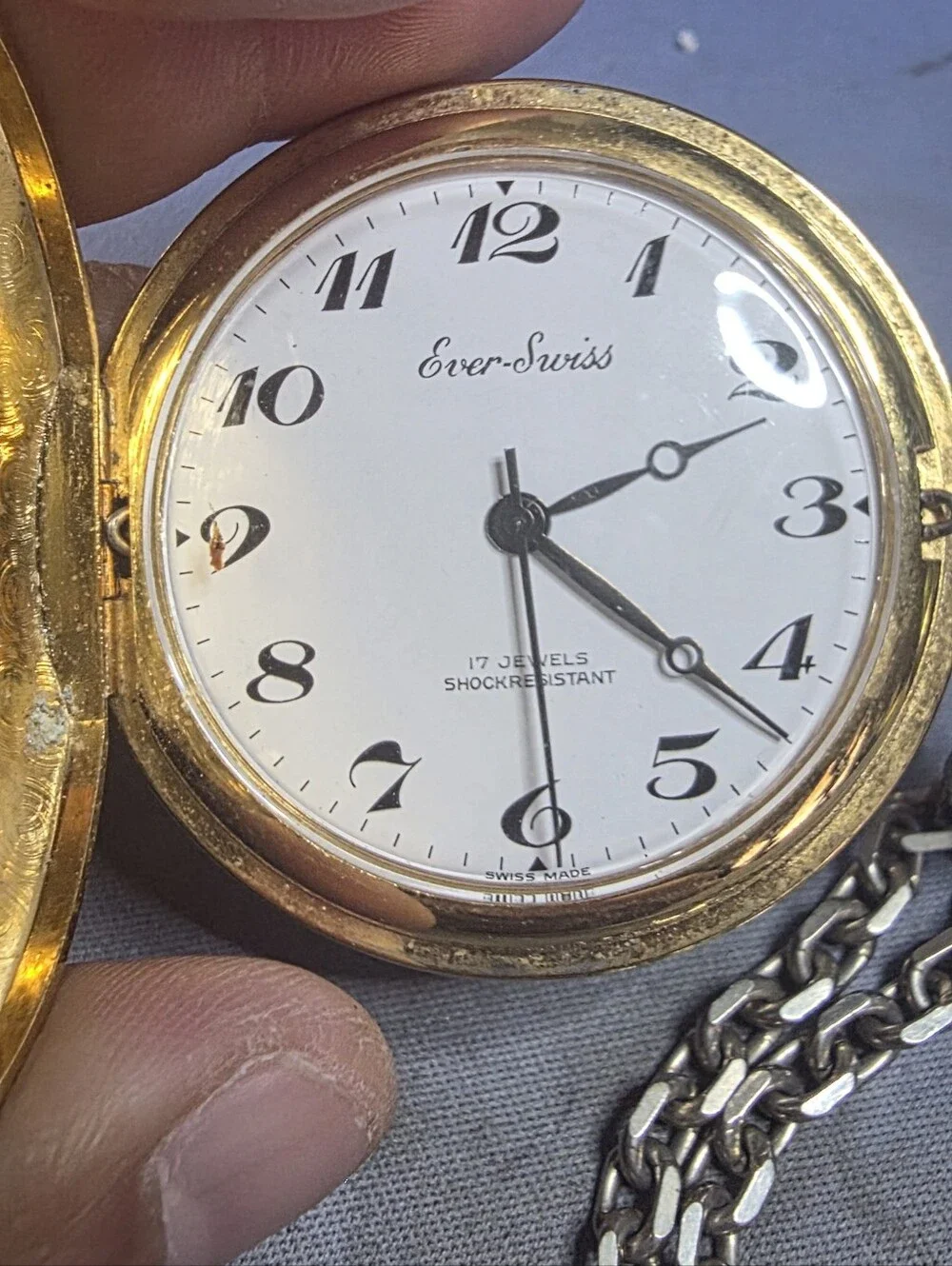 EVER SWISS POCKET WATCH 17 JEWELS